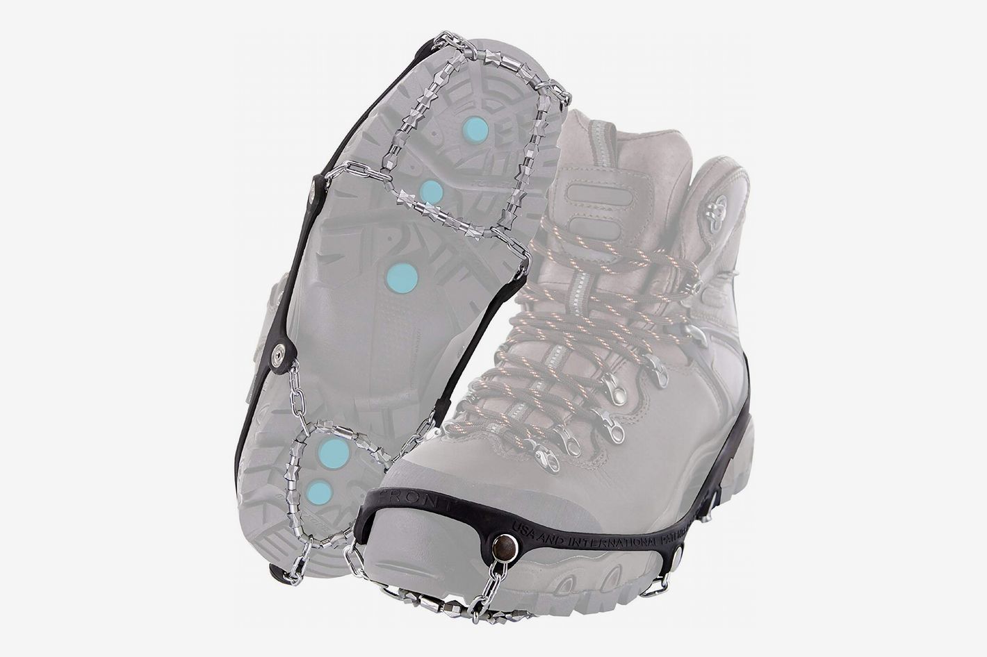Men-UK: 3-14, Women-UK: 3-16 Durable Anti-slip Snow Cleats Traction Alloy Ice Grippers for Hiking EUR 31-48 Walking Jogging Ice Snow Grips Anti Slip Winter Ice Grippers Snow Traction Cleats Crampon Spikers Ice Traction Slip on Boots Shoes Cover 