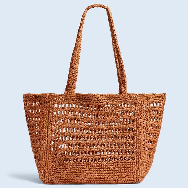 Madewell The Open-Crochet Straw Packable Tote