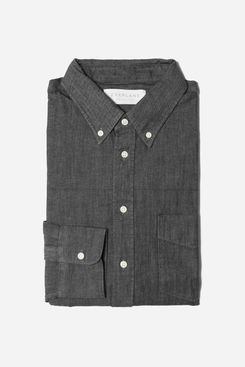 Everlane Denim Long-Sleeve Shirt, Dark Gray Denim
