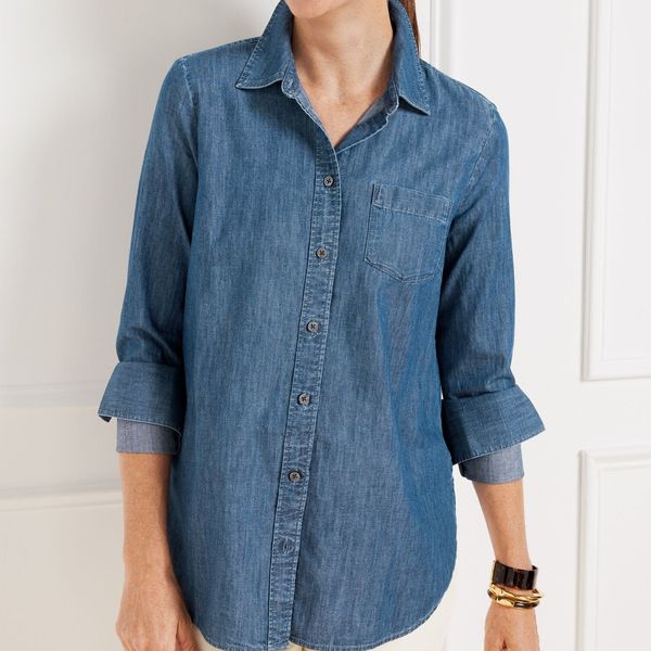 Talbots Boyfriend Shirt - - Denim