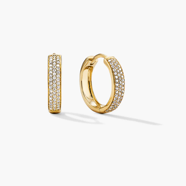 Mejuri Bold Pavé Diamond Small Hoops