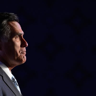 LOS ANGELES, CA - SEPTEMBER 17: Republican presidential candidate, former Massachusetts Gov. Mitt Romney addresses the U.S. Hispanic Chamber of Commerce's 33rd annual national convention on September 17, 2012 in Los Angeles, California. Romney's campaign staff says it plans to retool their message by being more specific of Romney's policies. (Photo by Kevork Djansezian/Getty Images)