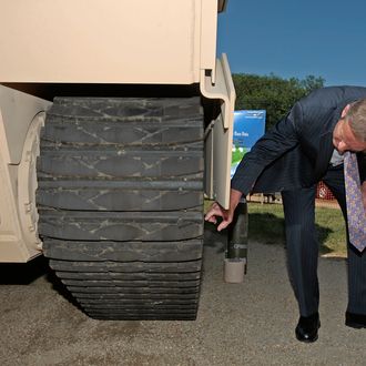 Rep. Todd Akin (R-MO) takes a closer look at the new XM1203 Non-Line-of-Sight Cannon (NLOS-C) on the National Mall June 11, 2008 in Washington, DC. The new cannon is part of the Manned Ground Vehicle family of the Pentagon's Future Combat Systems Brigade Combat Team.