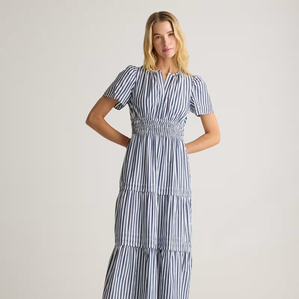 Quince 100% Organic-Cotton-Poplin Tiered Maxi Dress