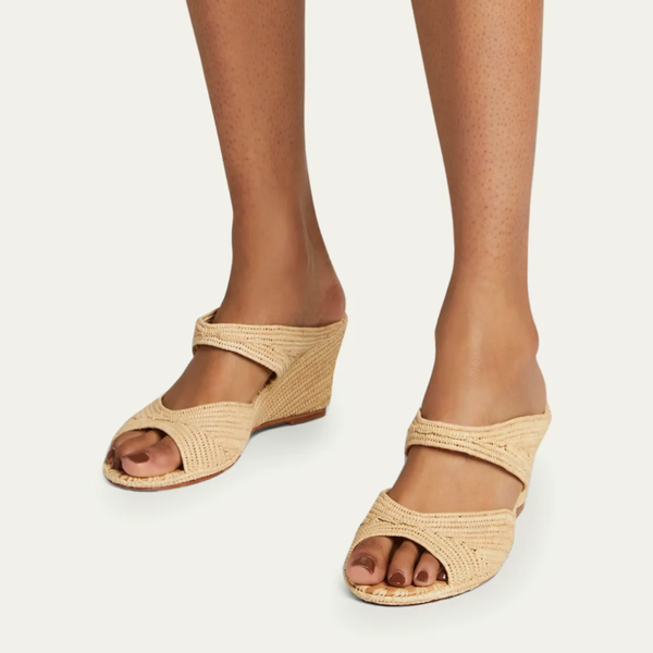 Carrie Forbes Houcine Raffia Wedge Sandals