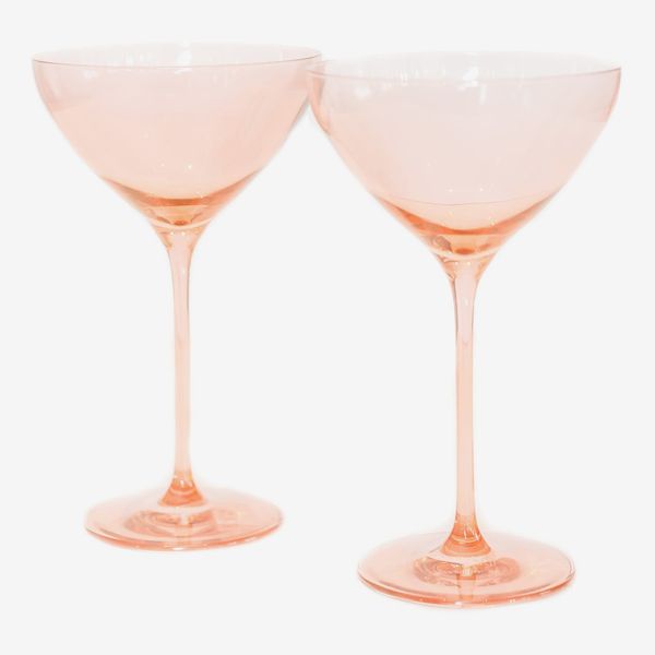 Estelle Colored Glass Set of 2 Martini Glasses