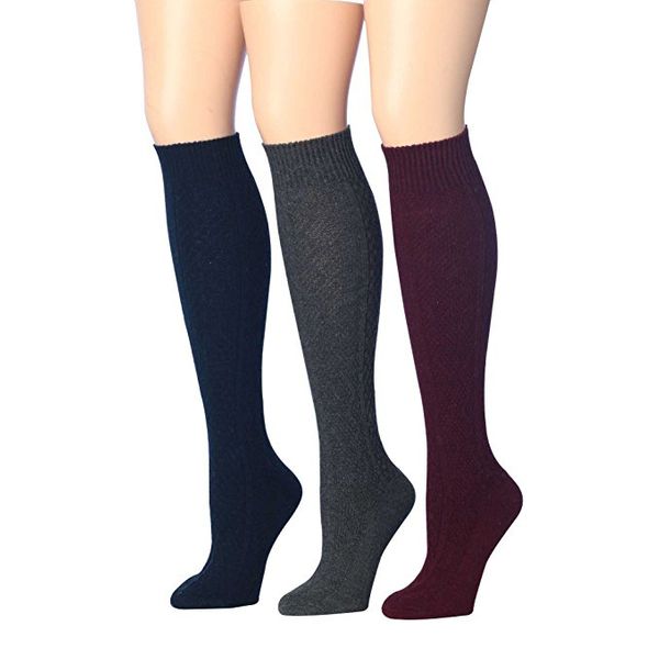 Tipi Toe Women's High-Wool Blend Calf Socks (3 Pairs)