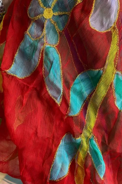 Vintage Malatesta Floral Silk Scarf