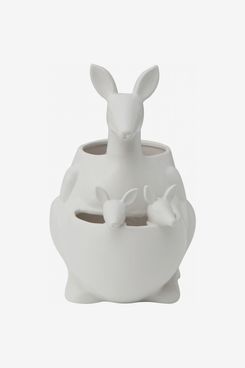 Peace & Riot White Ceramic Kangaroo Shaped Planter 