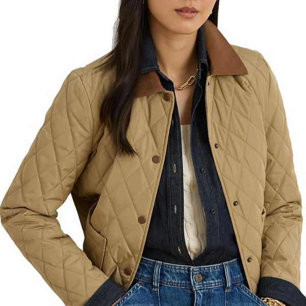 Lauren Ralph Lauren Twill Collar Quilted Jacket