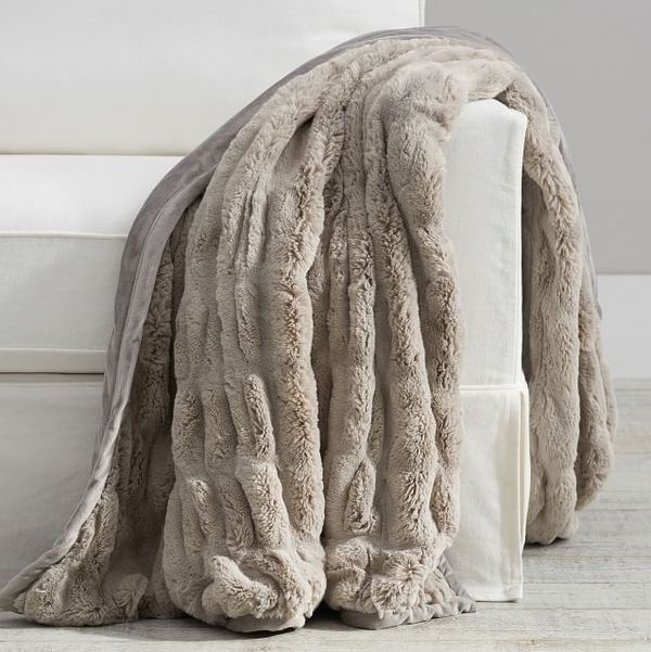 Pottery Barn Faux-Fur Ruched Throws