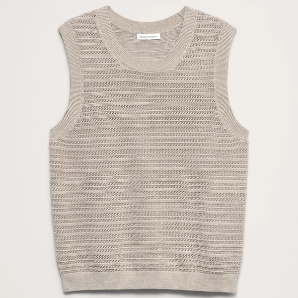 Banana Republic Cotton-Linen Mesh Tank