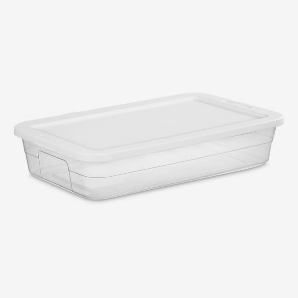 Brightroom 41qt Clear Under Bed Storage Box White