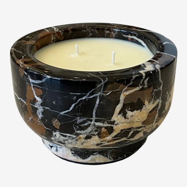 Churchboutique Brown & Black Tones Marble Stone Gardenia Candle