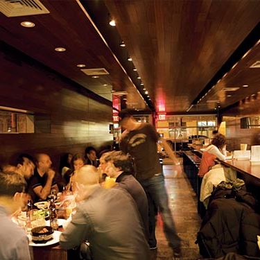 The dining room at Momofuku Ssam Bar.