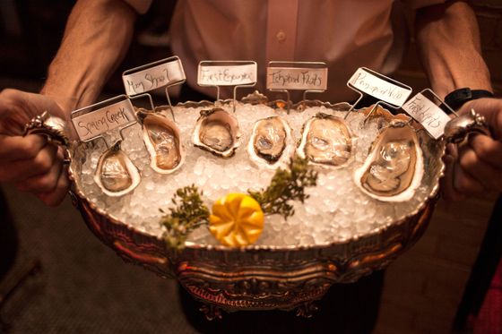 A selection of oysters.