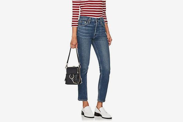 RE/DONE Stretch High-Rise Ankle Crop Jeans