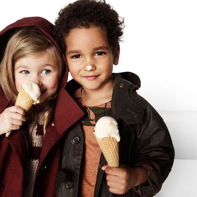 One upside to child modeling: getting paid to eat ice cream.