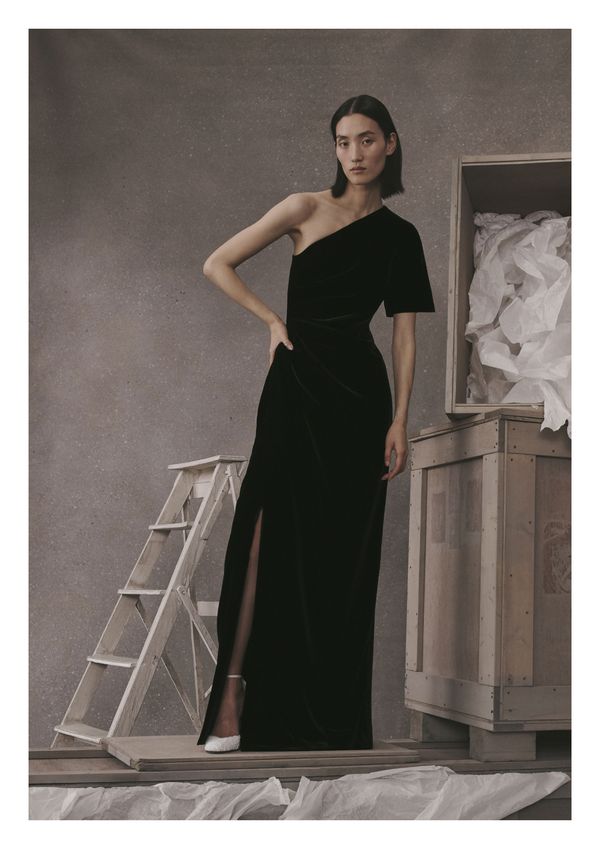Givenchy Velvet One-Shoulder Fitted Gown