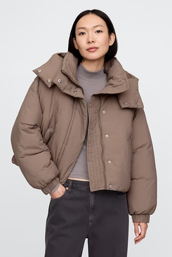 Gap Cropped Duvet Wrap Puffer Jacket