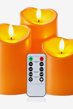 Homemory Halloween Orange Flameless Candles