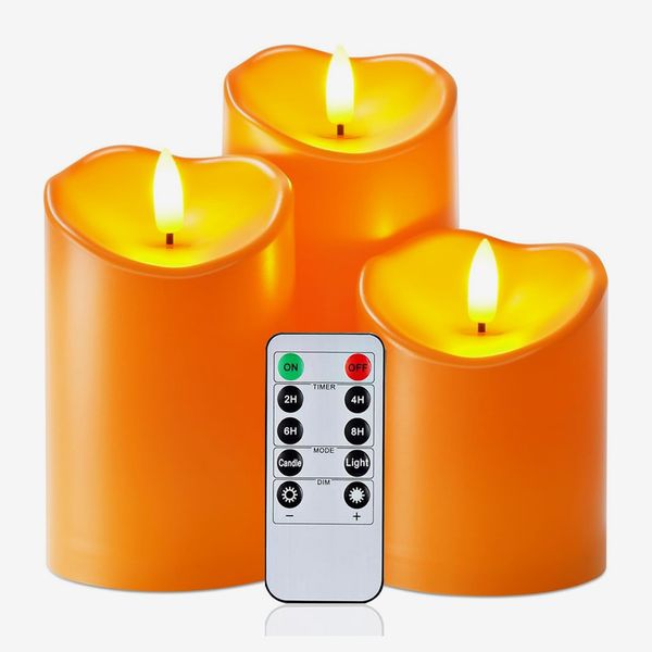 Homemory Halloween Orange Flameless Candles