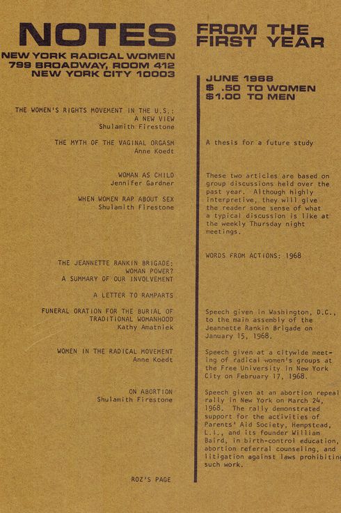 New York Radical Women Feminist Collective An Oral History