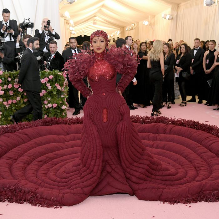 cardi b's red dress