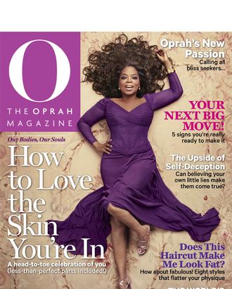 Weary Oprah Lies Down on the Carpet for Next O Magazine Cover