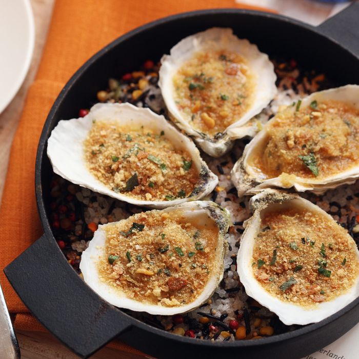 Narcissa's baked oysters come with truffle-bonito butter.