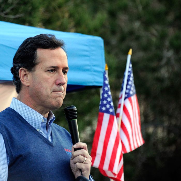 Republican presidential candidate and former U.S. Sen. Rick Santorum speaks at a town hall meeting at the Tea Party and Republicans Uniting Nevada Conservatives (TRUNC) office January 31, 2012 in Las Vegas, Nevada.