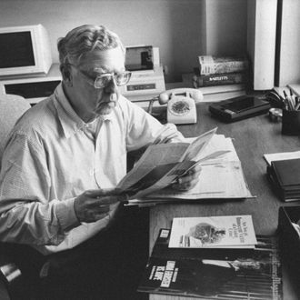 Author Ralph Graves sitting at desk at his office, going over some of the research material he used for his recently published bk., ORION: THE STORY OF A RAPE, a fictionalization of his daughter Sara's rape. (Photo by Marianne Barcellona//Time Life Pictures/Getty Images)