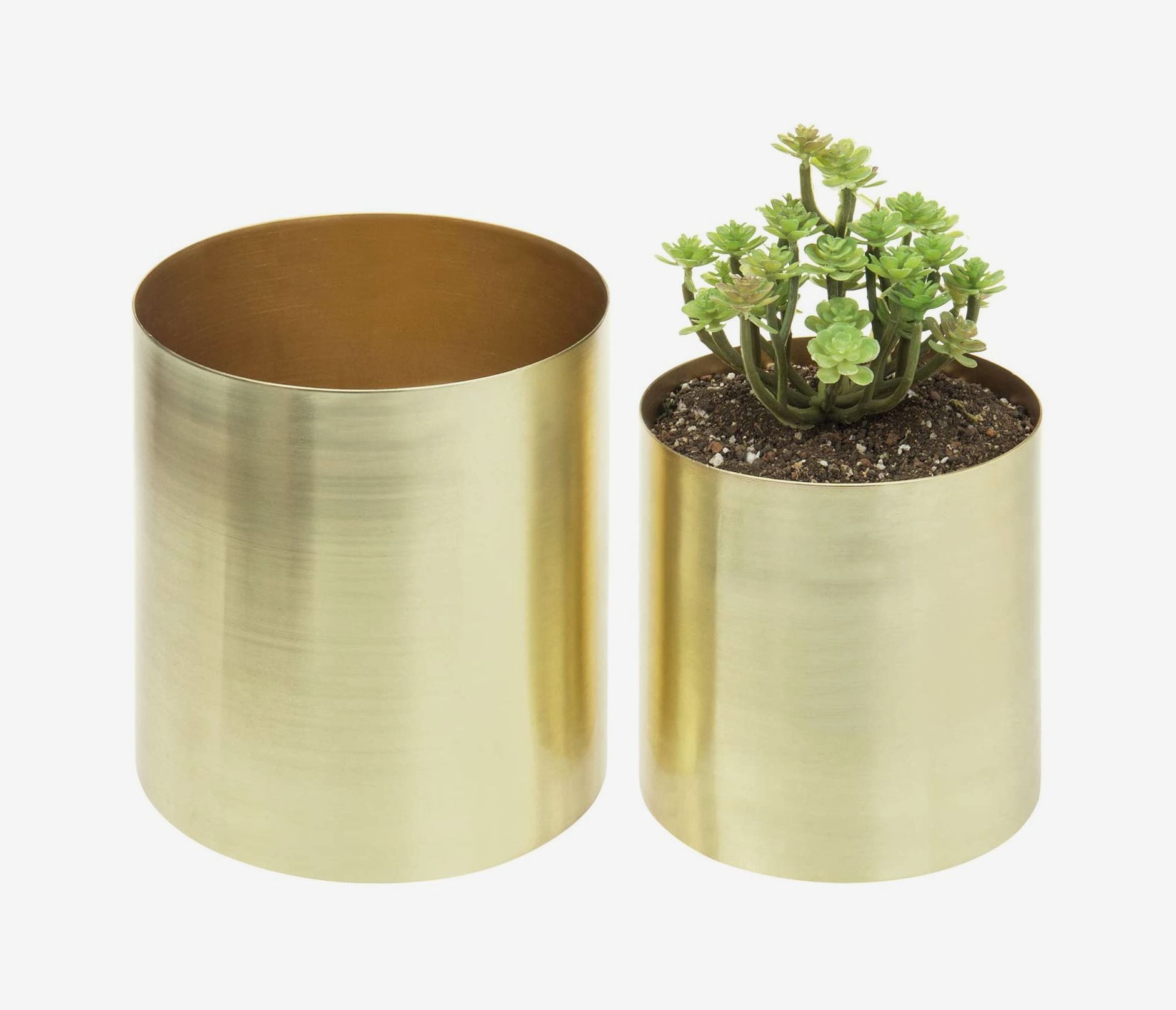 Galvanized Planter Pots Set of 3 Indoor Planters with Drainage and Tray 
