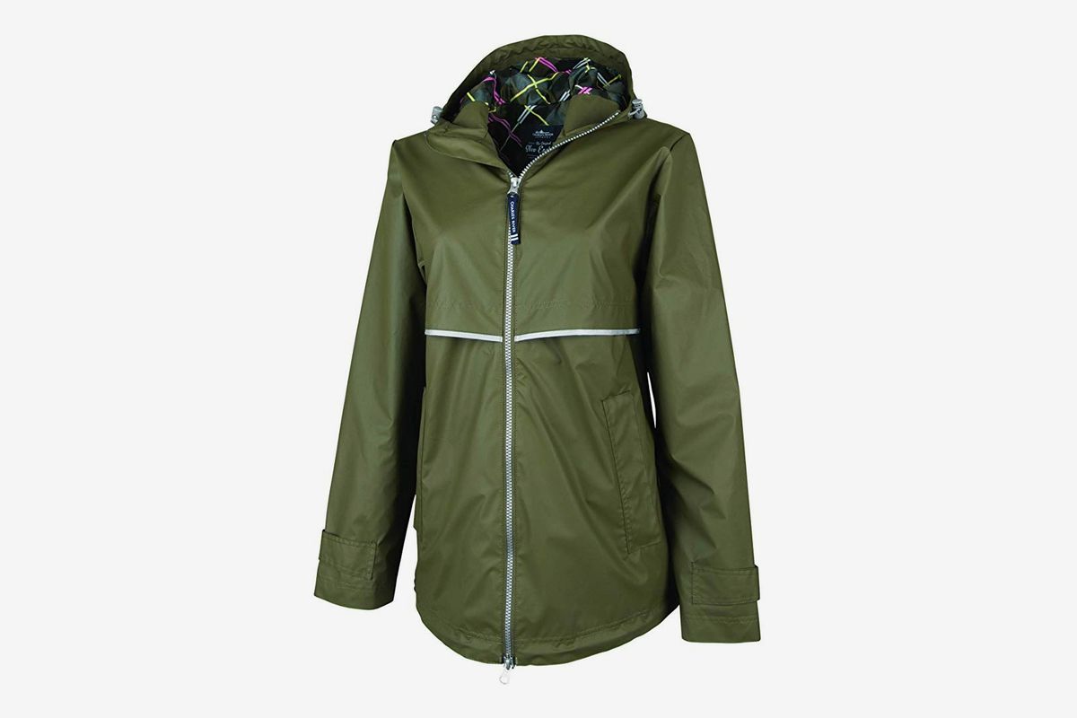 ladies knee length waterproof coat with hood