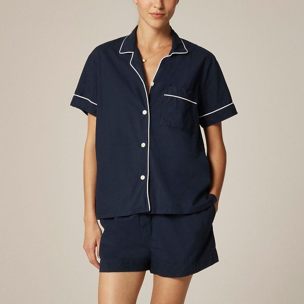 J.Crew Pajama Short Set in End-on-End Cotton