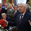 Lindsey Graham in the Oval Office with President Trump and others.