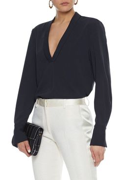Equipment Charlina Stretch-Crepe Blouse