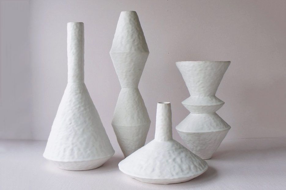 Handmade Ceramic Vessel Unique Ceramic Vase Home Decor White Ceramics Volcanic Lace Glaze One of a Kind Piece