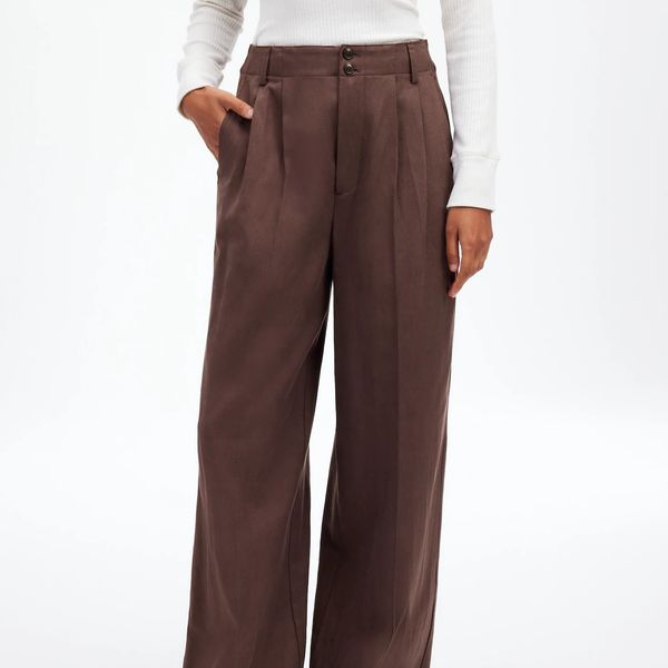 Madewell the Harlow Wide-Leg Pant in Drapey Twill