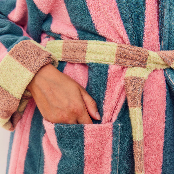 Dusen Dusen Stripe Terry Bathrobe