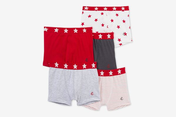 Petit Bateau Boys 5 Pack Printed and Solid Boxers