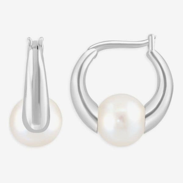 Effy ENY Sterling Silver & 10MM Freshwater Pearl Huggie Earring