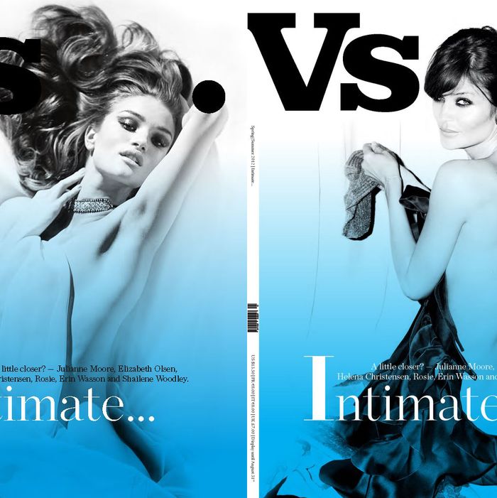 Rosie Huntington-Whiteley and Helena Christensen on Vs. magazine.