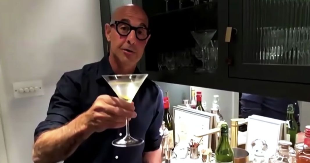 Stanley Tucci Makes a Martini Cocktail on Corden: WATCH