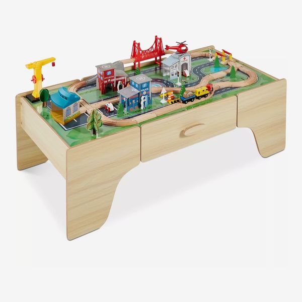 Best Choice Products 35-Piece Train Table w/ Reversible Top