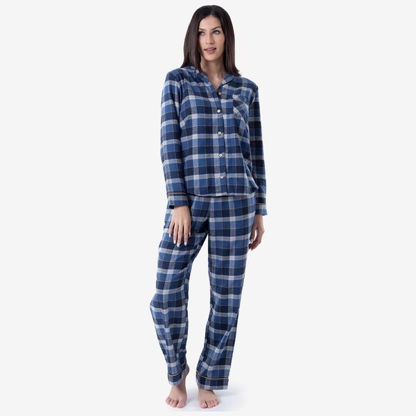 Wrangler Long Sleeve Flannel Top and Pant Pajama Set