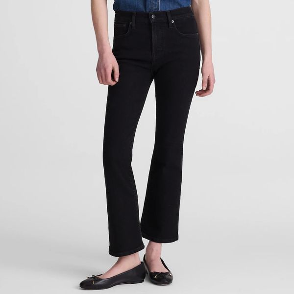 Madewell The Flare Crop Jean in Super Stretch Denim