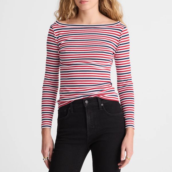 Madewell The '90s Boatneck Tee in Compact Cotton