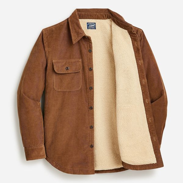 J.Crew Sherpa-Lined Corduroy Shirt-Jacket