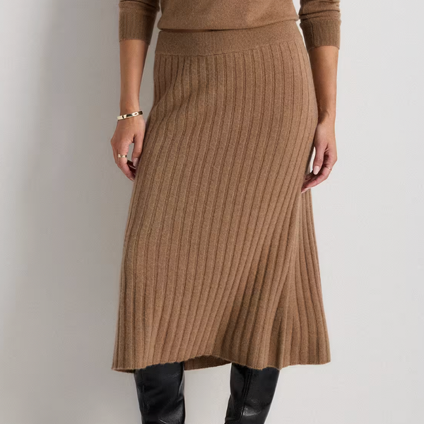 Quince Mongolian Cashmere Midi Skirt